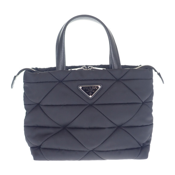 Prada Tote Re-Nylon Black Handbag Padette 2way - Picture 1 of 11